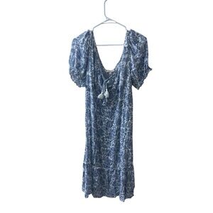 Indigo Blue and White Floral Dress size large